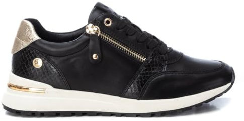 XTI - Zapatilla Mujer Negro - Calzado Cómodo y Versátil - Moda Casual - Modelo 14320201 (Talla 35)
