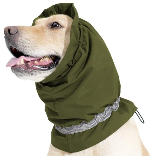 Cache-Oreilles pour Chien, Chauffe-Cou de Chien Imperméable avec Bandes Réfléchissantes, Chapeaux pour Chiens par Cordon de Serrage pour Coupe-Vent, Hiver Chaud, Promener, Activités de Plein Air
