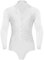 dPois Herren Tanz Hemd Latein Standard Tanz Tango Salsa Trikot Leotard Tanzbody Hemdbody mit Strass Männer Ballroom Tanzkostüm Weiß M