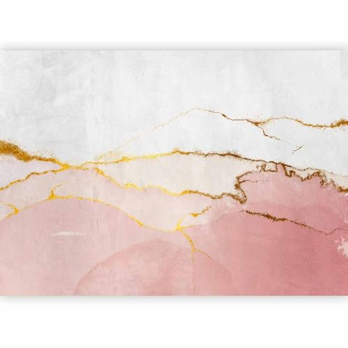 murando - Papier Peint Panoramique Intissé Abstrait 350x256 cm - Revêtement Mural pour Chambre Salon - Design Unique Moderne Décoration Murale - Rose jaune beige - a-A-10238-a-b