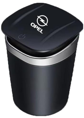 JKIOHG Auto Aschenbecher für opel Astra j Corsa d Astra Astra k Vectra bvectra b Insignia, Rauchfreien Aschenbecher mit Deckel, Tragbarer Edelstahl Aschenbecher mit LED Licht Accessoires,B Silver