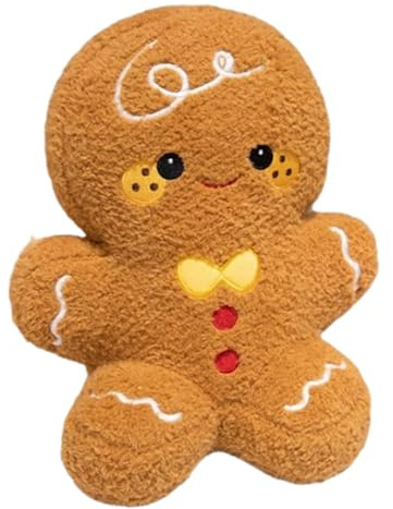 Siuwddee Plüsch Lebkuchenmann Kissen | 20 cm LebkuchenmannKissen Weihnachts Kissen | LebkuchenKissen Weihnachtsdeko Kissens | Lebkuchenman Wurfkissen Weihnachts Deko | Lebkuchenmann Deko