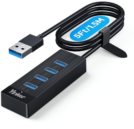 Hub USB de 4 puertos, Yinker USB, divisor USB de cable largo, solución de expansión USB, hub USB 3.0