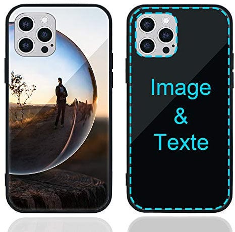 MXCUSTOM Personalised Phone Case for Apple iPhone 12 Pro max, Customised Anti-Scratch Tempered Glass Shockproof Soft TPU Cases with Photo Image Text Picture Design Your Own Phone Cover (GHS-BK-P1A)