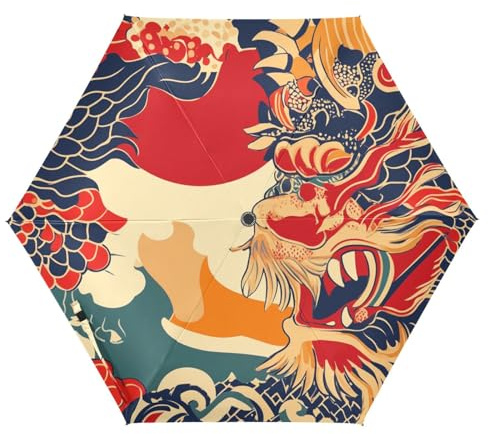 miaozhen UV50+ Regenschirm im japanischen Stil mit Tasche für Reisen und Golf, winddicht, sonnenfest, wasserdicht, Regenschirme für Regen, schwere automatische Öffnung, Sombrillas de Lluvia