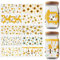 GOMAKERER 10 Blatt UV DTF Wraps Mit Bienenmotiv Transparenter Druck UV DTF Cup Wraps Wasserfester Rubbel Transferaufkleber Aufkleber Für 16 Oz Glasbecher Becher Behälter Dekor