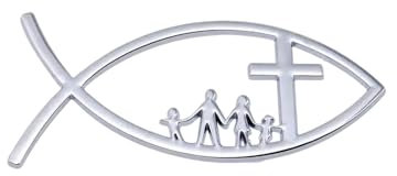 LIbgiubhy Metallaufkleber Automobil Fisch Abzeichen Christliche Fisch Embleme Aufkleber Selbstklebender Auto Fisch Aufkleber