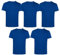 Men’s T-Shirts Multipack | Crew Neck Short Sleeve | 100% Cotton | Casual, Gym, Work, DIY, or Events | Comfortable & Durable Plain T-Shirts | Pack of 5 Royal Blue XL