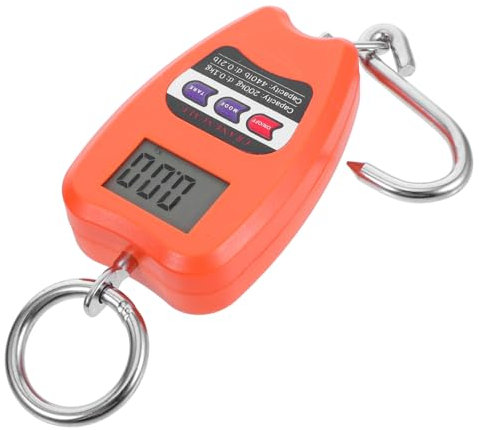 CATIEBYE Digitale Hängewaage 200 Kg Industrie-kranwaage Zum Wiegen Von Gepäck Tragbar Handgerät Mit Orangefarbenem Haken