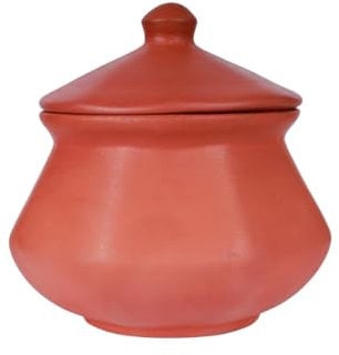 Handmade Clay Pahel/Clay Handi Unglazed Terracotta Curd Pot with Lid – Traditional Earthen Cookware for Curry, Biryani, Khichdi, Curd & Serving – Available in 3 Sizes (Large)