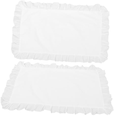 TOYANDONA Weiße Kissenbezüge Mit Rüschen Aus Baumwolle 31.50 X 21.65 Zoll Dekorative Kissenhüllen Für Schlafzimmer Bett Sofa Und Stuhl Leicht Abnehmbar Und Waschbar 1 Paar