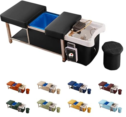 Japan Head Spa – Table de Massage Head Spa sans Raccordement, 90L + Stockage 10L Eaux Usées - Matelas Confort 14 cm – Vasque Acrylique - Installation Facile, Matériel Professionnel - Garantie 1 an