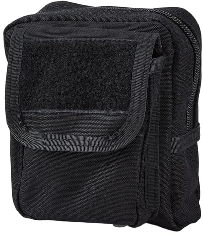 GORGECRAFT Black Glove Pouch Polyester Latex Gloves Holder Double Pockets Duty Belt Pouches Waist Bags with Zipper Closure for Police Firefighter EMS EMT Paramedic First Responders