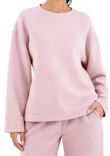 SMILODOX Longsleeve Damen Sirel Oversize Fit, Langarmshirt, Sport Oberteil mit minimalistischem Design, Rundhalsausschnitt, Dezentes Logo-Stitching, Lässige Silhouette, für Gym & Freizeit