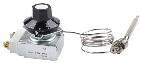 Gettimore High Limit Fryer Switch Thermostat 3/8 & 1/4 NPT for Robertshaw RX-2-24 RX-1-36 Gas Deep Fryer Control Valve Grey Copper Probe A