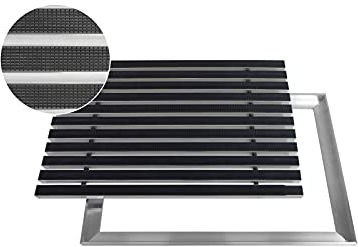 ACO Eingangsmatte 60x40 Gummi schwarz mit ALU Winkelrahmen Fußmatte Türmatte Abstreifer