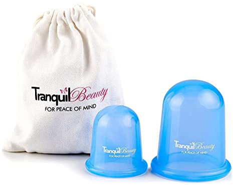 TranquilBeauty Beste Silikon-Cellulite-Schröpftherapie mit flexiblem Massageset und Geschenkbeutel, 2er-Set Saugnäpfe für die Anti-Cellulite-Saugbehandlung zu Hause
