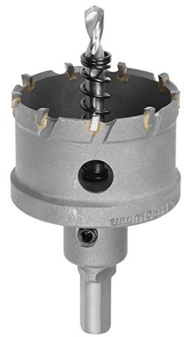 Sourcingmap Carbide Hole Saw Drill Bit, 51mm Hole Cutter for Stainless Steel Alloy Cast Iron Copper Metal Sheet, with Limit Step