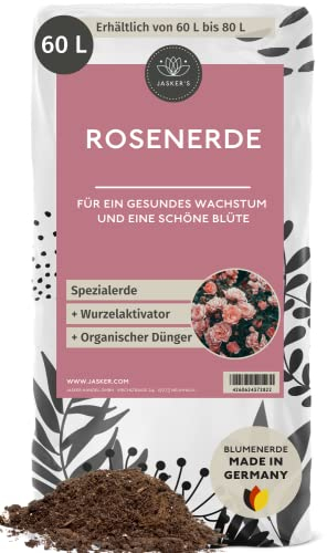 Bio Rosenerde 60 L (3x20L) - Blumenerde für Rosen aus 40% weniger Torf - Pflanzerde Rosen - Rosenerde für Kübel mit Dünger - Erde für Pflanzen - Rosen Anzucht Erde - Erde für Rosen - Rosen Erde