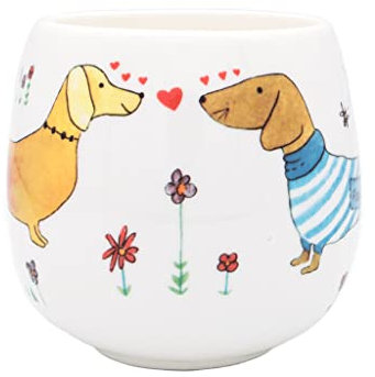 Fine Bone China Sausage Dog Dax Dachshund Cute Print Mug Perfect Gift, Made in UK