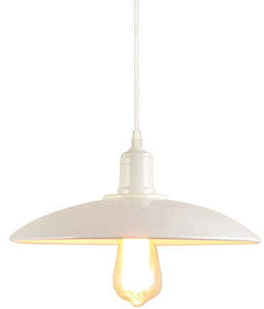 Mengjay modern nordisch industriell Hängelampe Vintage Pendelleuchte Deckenleuchte E27 Retro Industrie Pendellampe Stil Industrial Metal Beleuchtung DIY Installatio (Weiß)