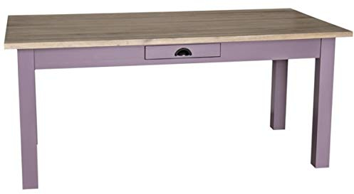 Casa Padrino Landhausstil Esstisch mit Schublade Lila/Naturfarben - Verschiedene Größen - Esszimmermöbel, Grösse:180 x 90 x H. 78 cm