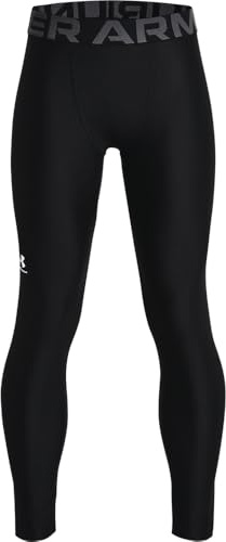 Under Armour Boys HeatGear Armour Leggings , Black (001)/Pitch Gray , Medium