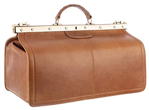 Greenland Nature Doc-Bag XL Arztkoffer Doktorkoffer Arzttasche Doktortasche Hebammentasche Doc Case Koffer aus feinstem Leder Beige/Natur - Geschenkset Greenland-1002