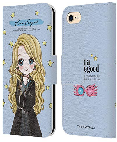 Head Case Designs Officially Licensed Harry Potter Luna Lovegood Deathly Hallows XXXVII Leather Wallet Case Compatible With Apple iPhone 7/8 / SE 2020 & 2022