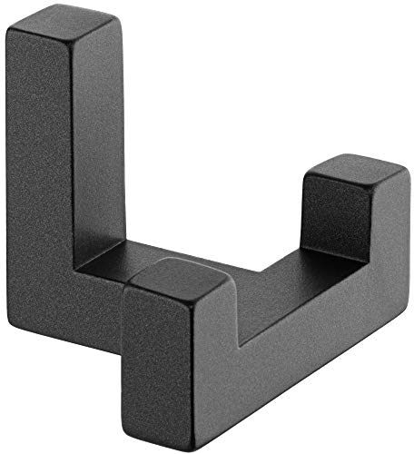 Gedotec Garderoben-Haken | 1 Stück - Huthaken eckig | TETRIS | Doppelhaken Anthrazit | Kleiderhaken 40 x 52 mm | Wand-Haken Garderobe unsichtbar | Design Mantelhaken inkl. Befestigungsmaterial