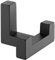Gedotec Garderoben-Haken | 1 Stück - Huthaken eckig | TETRIS | Doppelhaken Anthrazit | Kleiderhaken 40 x 52 mm | Wand-Haken Garderobe unsichtbar | Design Mantelhaken inkl. Befestigungsmaterial