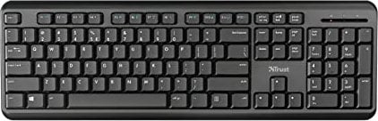 Trust TK-350 Funk Tastatur Deutsch, QWERTZ Schwarz mit numerischer Tastatur, Multimediatasten
