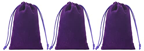 KONMAY 20 Stück Lila weicher Samtbeutel Schmuckbeutel mit Kordelzug, 12X15cm Samt Säckchen Hochzeit Party Geschenksäckchen