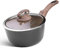 Ecowin 1.5 Quart Stielkasserolle mit Deckel, antihaftbeschichtet, kleiner Saucentopf mit Ausgießer, Antihaft-Granitbeschichtung, kleiner Topf mit Bakelit-Griff, spülmaschinen- und ofenfest, PFOA-frei