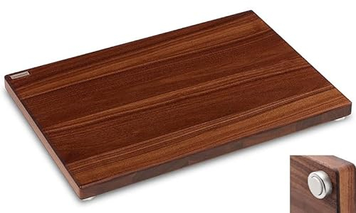 PROFI Schneidebrett Nussbaum XL – 50x35cm ✓ Massives Holz ✓ Hochwertig ✓ Messerschonend & Rutschfest | Design Holz-Schneidebrett, Arbeitsbrett für die Küche