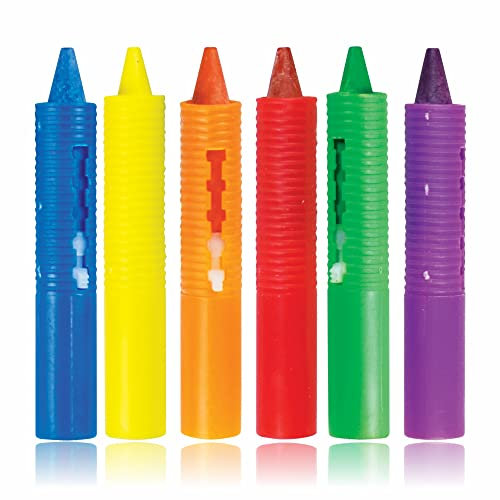 AZEEZ Plastic Crayons For Kids Bath Crayons Non Toxic Multi Colored Washable Pencil Crayons Set For Children To Write On Baths And Tiles Develop Creativity And Imagination In Toddlers (Pack Of 6)