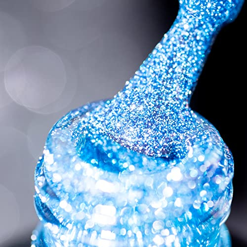 BURANO UV Reflektierende Glitter Gel Polish, 7.3ml Schwarzer Reflektierender Sparkle Holografischer Nagellack, Einweichen von Nagel Kit