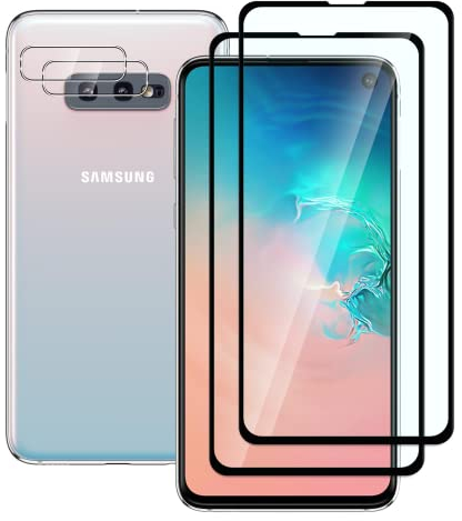 FWang [2+2 Stück] Temperglas Schutzfolie für Xiaomi Samsung Galaxy S10e und Kamera Schutzfolie,9H Härte,kratzfest,blasenfrei,HD Displayschutz