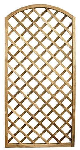 MONDO VIRO Pannello Rettangolare con Arco Superiore Grigliato in Legno di Pino Impregnato - Il Complemento d'Arredo Modulare per Interni ed Esterni (Semi Arco)