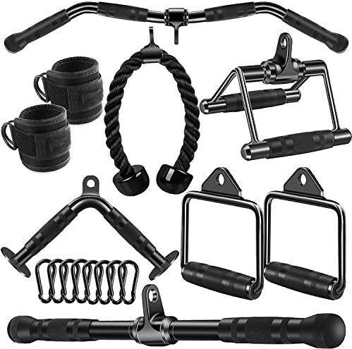 Accesorio extraíble para tríceps, accesorios para máquina de cable para gimnasio en casa, accesorio extraíble LAT para peso fitness (Plus)