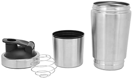 Stainless Steel Shaker Bottle, Portable Gym Protein Shaker & Water Bottle,Double Wall Insulated Section Shaker Bottle for Gym Lovers Teenagers