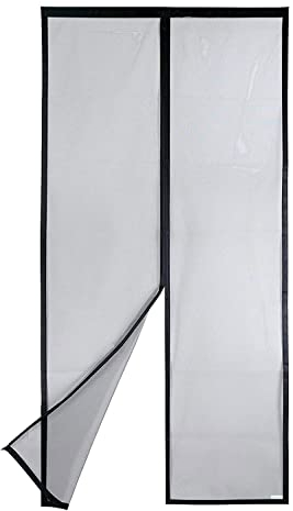 Apalus VP Moustiquaire Magnétique Pour Porte – Maille Ultrarésistante, Joint Magnétique de Haut en Bas, Fermeture Automatique, Garde l'Air Frais à l'Intérieur(120x210 CM, Noir)