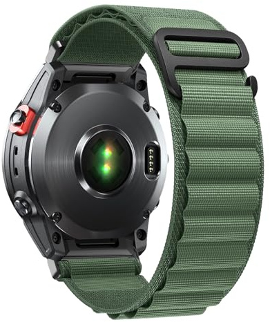 SumRioo QuickFit 22 mm Armband für Garmin Fenix 8/8 Solar 47 mm/7 Pro/7/6 Pro/6/5/5 Plus/E, Nylon Alpine Loop Uhrenarmband für Garmin Tactic 8 47 mm, Descent G2, Epix 2, Forerunner 965/955, Grün