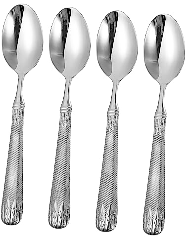RORPOIR 4pcs Stainless Steel Tablespoon Coffee Spoon Cocktail Stir Spoons Vintage Teaspoon Vintage Spoons Stainless Steel Flatware Serving Rice Silverware Spoons Meal Spoon Steak Jam Spoon