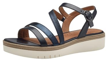 Tamaris Damen Plateau Sandalen Leder Sommer; NAVY/blau; 39 EU