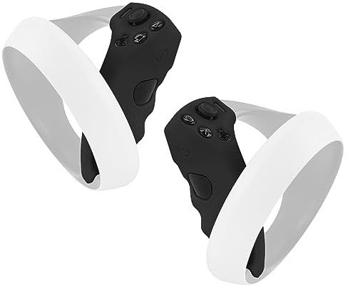 Geekria Silikon Controller Abdeckung Kompatibel mit PS VR2, Anti-Fall Schutzhülle Griff Sleeve für VR Zubehör, Touch Controller Grip Cover, Controller Caps (Schwarz, 1 Paar)