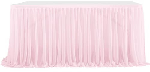 Highdi Gonna da Tavolo in Tulle, Garza da scrivania in Tulle Fluffy Romantico per Torte, Compleanni, Battesimi, tavoli di Nozze, Decorazione di Natale (9FT/275x77cm,Rosa Chiaro)