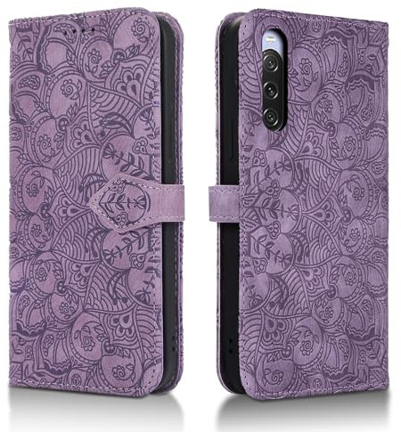 Succtopy Custodia Sony Xperia 10 V 5G Portafoglio in Premium PU Pelle Libro Cover Sony Xperia 10 V 5G Protettiva Stand Caso con [Slot Schede] [Magnetica Chiusura] Case Sony Xperia 10 V 5G - Viola