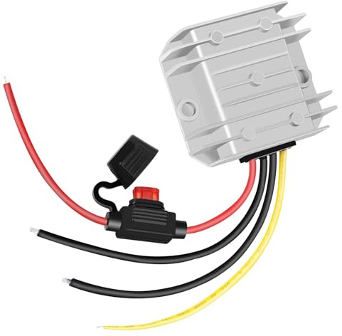 Convertitore step-down DC-DC 6V 10A 60W Convertitore trasformatore di potenza da 12V 24V a 6V con fusibile, regolatore di tensione impermeabile..