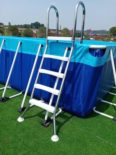 BOTOWI Sicherheits-Schwimmbadleiter, 2/3/4 Stufen 304 Edelstahl-Poolleiter, rutschfeste Plattformstufen Pooltreppe Für Oberirdische Pools, Gewichtskapazität 500 Lbs,52in